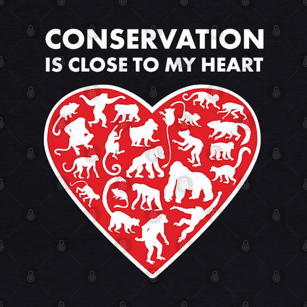 Primates Conservation Heart by Peppermint Narwhal